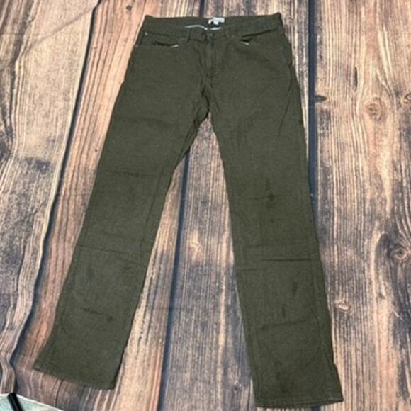 Peter Millar Men's Olive Flannel Five-Pocket Chino Pants Size 32